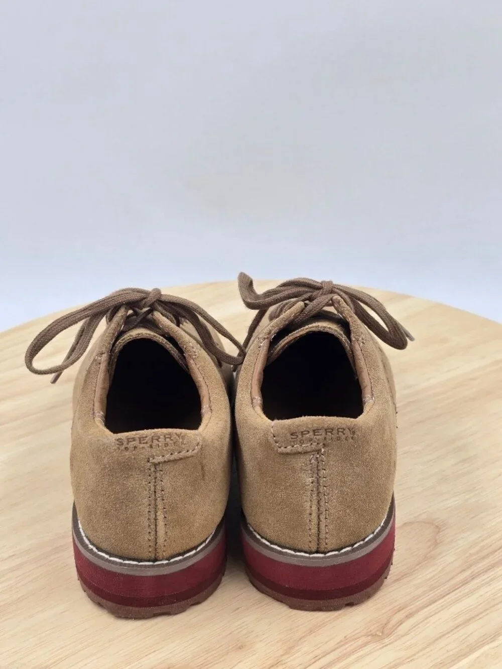 Sperry Top Sider Tevin Toddler Boys US Size 10W Brown Suede Oxford Shoes Leather